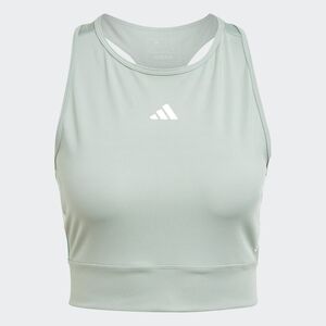 Adidas Techfit Colorblock Crop Tank Top Size Small Silver Green
